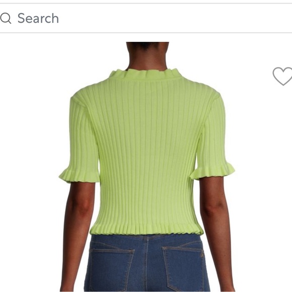 BCBGeneration Neon Rib-Knit Ruffle Top - Picture 6 of 6